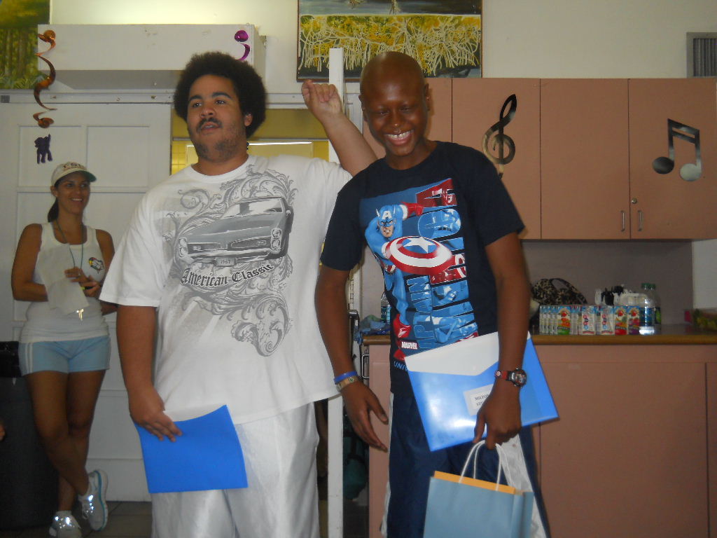 Counselor Caleb in the white t-shirt