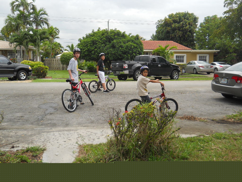 They boys all ready to scout the area.