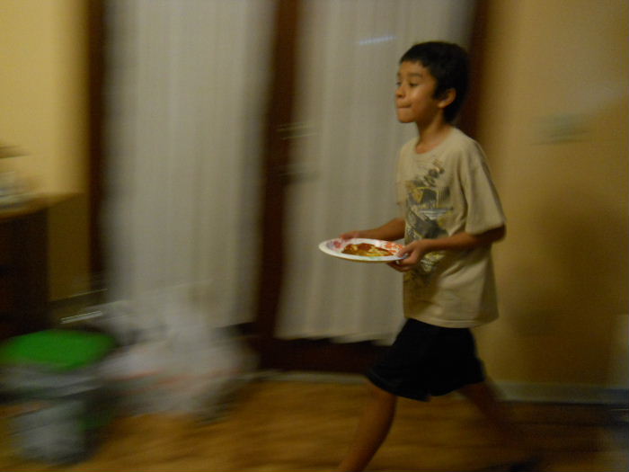 Rushing back to the table for second serving.