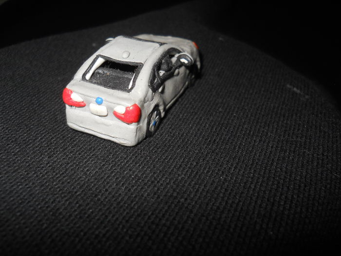 A rear view of the BMW